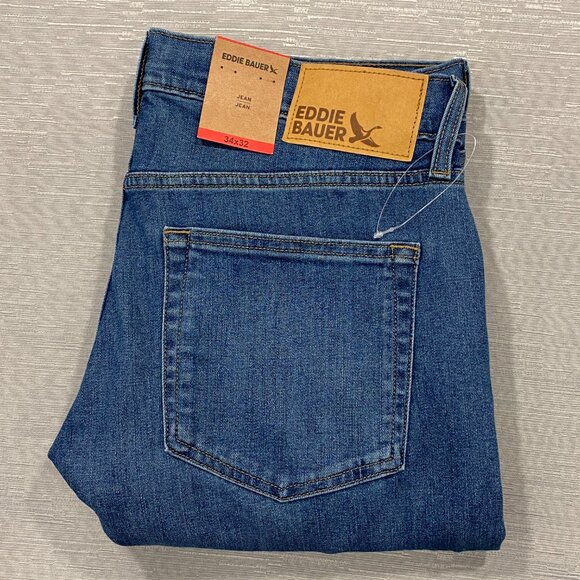 Eddie Bauer Jeans Mens 34 x 32 Straight Leg Medium Wash Denim Pants - Picture 1 of 16